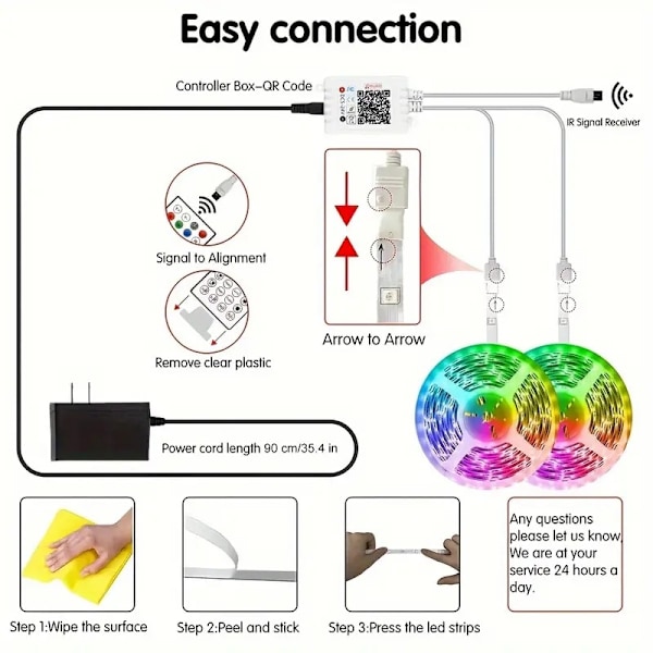 5m-40m Led-valot Bluetooth Rgb-valot Led-nauhavalot 20m