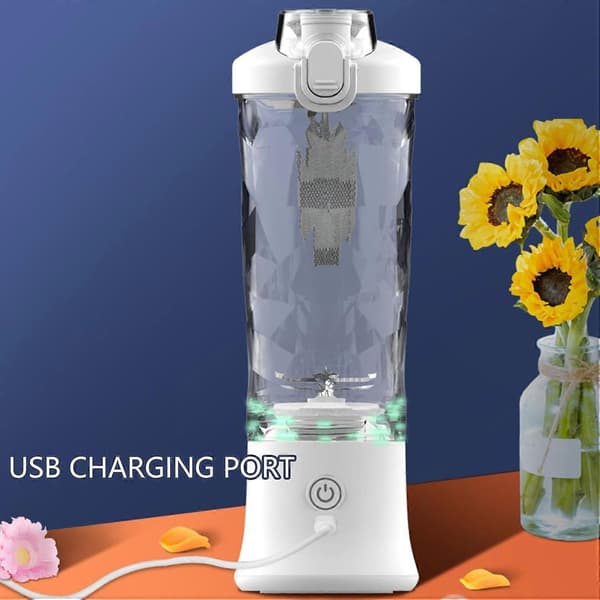 Bærbar Blender 600ml USB Genopladelig Smoothie Maker Hastighed Isknusning til Rejser