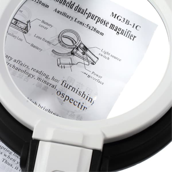 Foldable Large Magnifying Glass with LED Light 2 x 120mm