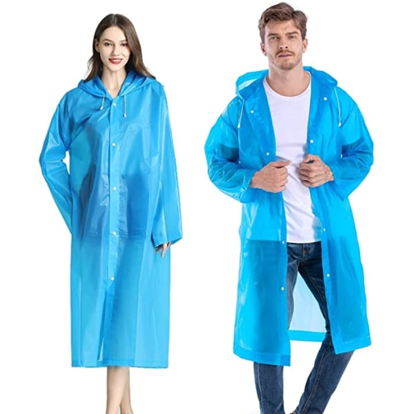 Vattentät mackintosh Poncho med huva, återanvändbar, unisex, lätt, transparent mackintosh