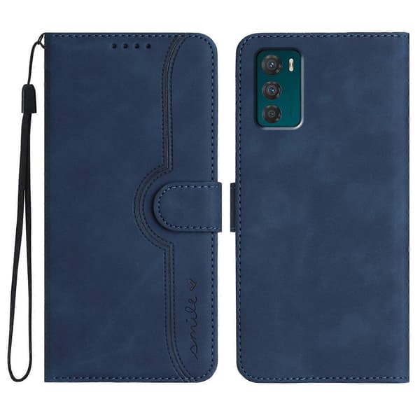 Heart Pattern Leather Feel Case (For Motorola Moto G42)