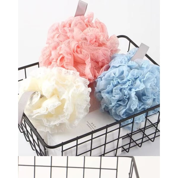 Shower sponge, bath ball, shower brush, exfoliating sponge (blue/white/pink 3 colors)