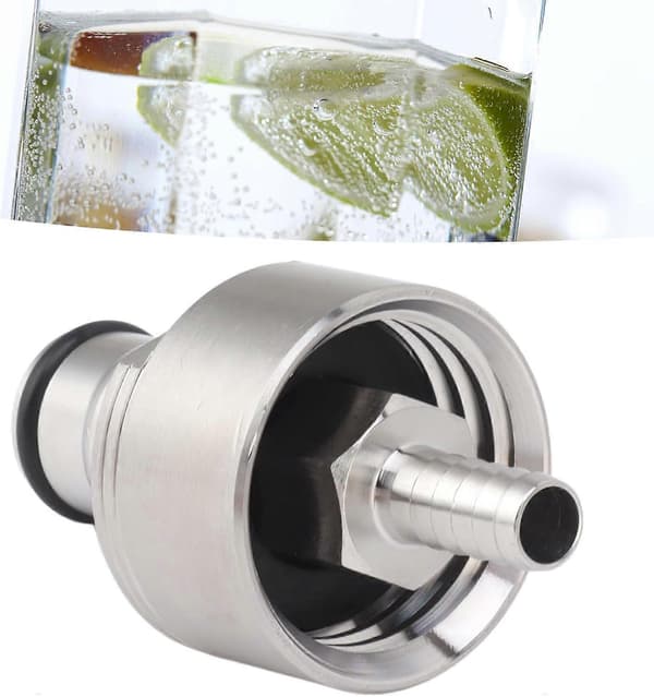2-pack kolsyrelock i rostfritt stål med kulkoppling för PET-flaskor, CO2, läckagesäker för läsk och öl