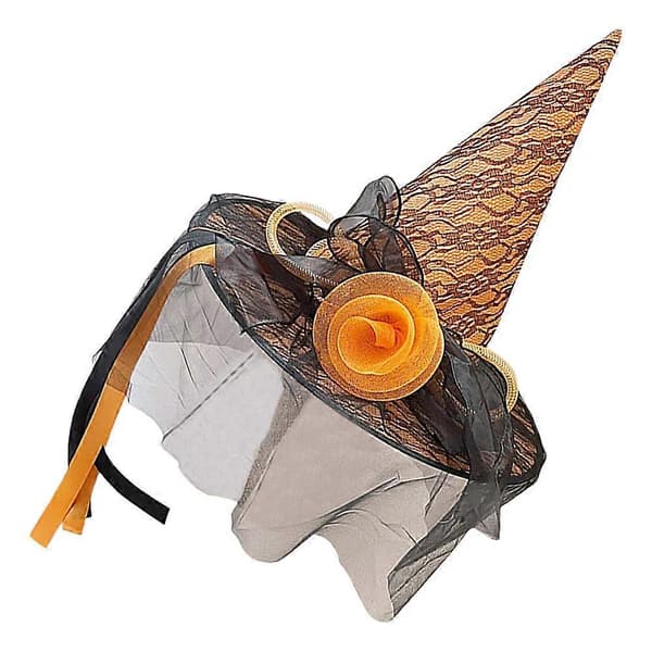 Halloween Trollmannhatt Kvinner Heksehatt Cosplay Kostyme Tilbehør 3 stk