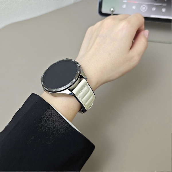 Armband i äkta ko-läder för Samsung Galaxy Watch7 44mm 40mm/Watch FE 40mm Universal 20mm Style D