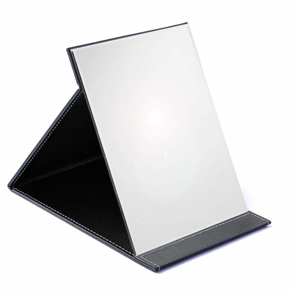 Vikbar resespegel, PU bärbar justerbar rektangulär ultratunn spegel, för resor, camping, hem (8,26W×6,1L)