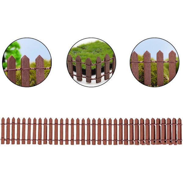 Miniatyrträdgårdsstaket 3 delar Träträdgårdsgräns Miniatyrträdgårdsstaket Miniatyrträstaket Flexibelt Miniatyrstaket Trädgårdsmikrostaket för DIY-landskap