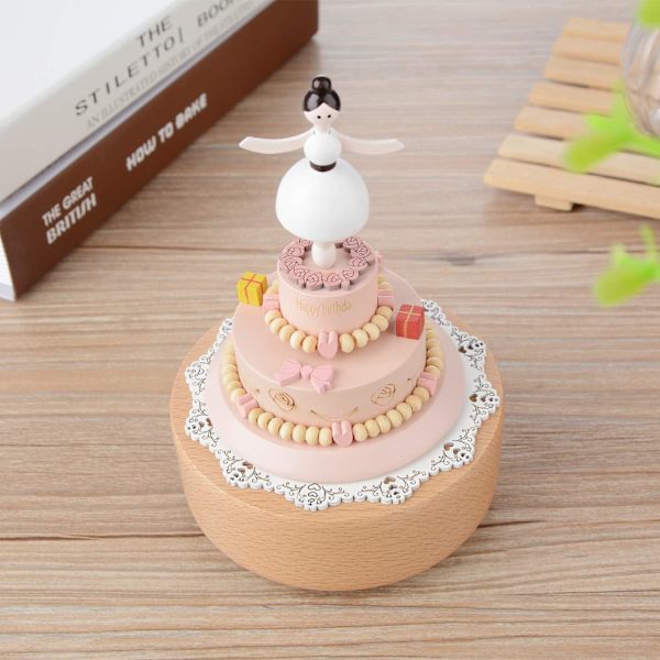 Angel Happy Birthday Wooden Music Boxes for Girls Smart Castle Toy Decoration Birthday Present for Lover Friends and Children Plays