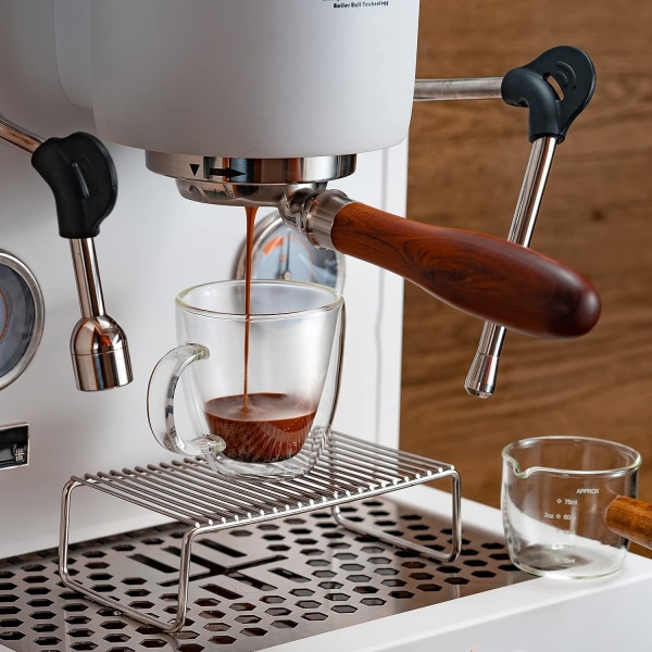 5,5 oz espressokopper (sæt med 4), dobbeltvæggede glaskaffekopper med håndtag isolerede glas espressokopper