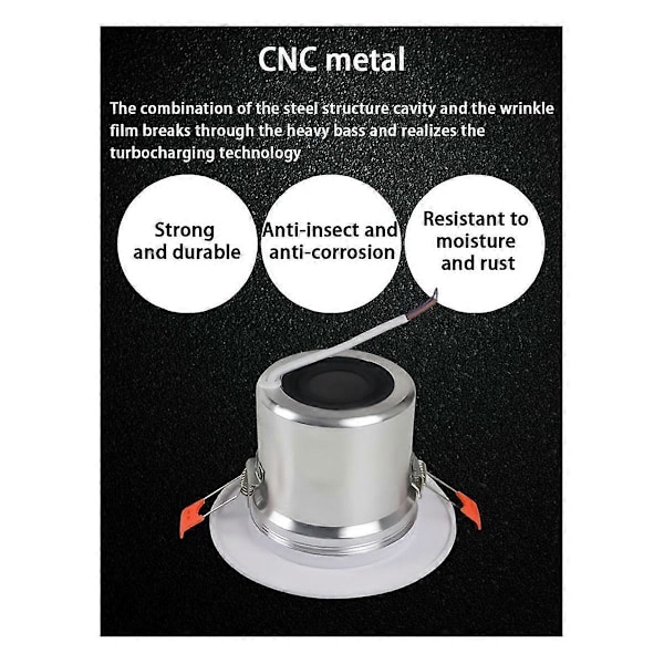 8Ohm 10W Takhögtalare för Badrum Bakgrundsmusiksystem Fuktsäker Aluminium Kan Mode In-Ce