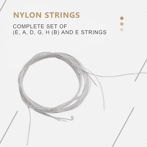 6 st nylonsträngar för klassisk gitarr