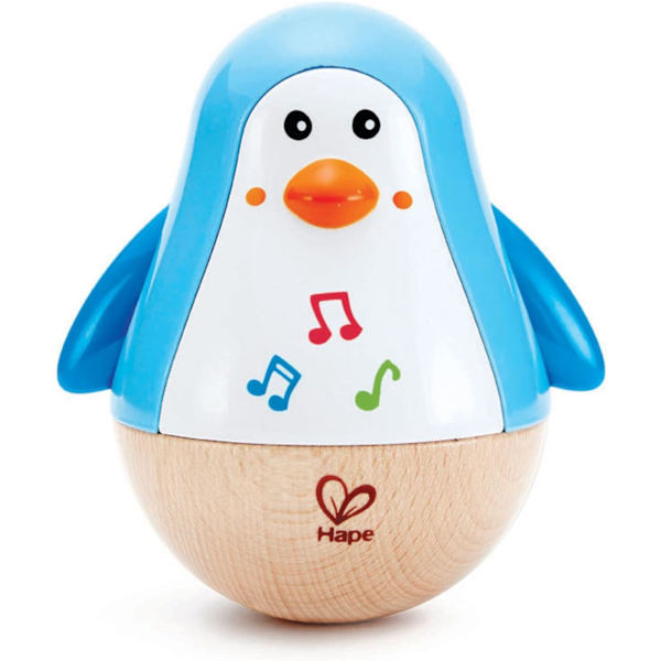 Pingvin Musikalisk Vagglare | Färgglad Vagglande Melodipingvin, Roly Poly Leksak för Barn 6 Månader+, Flerfärgad, 5'' x 2'' (E0331) , Blå