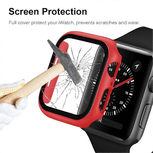 Ramme PC+Hærdet Glas Beskyttelses Urkasse til Apple Watch Series 3/2/1 38mm
