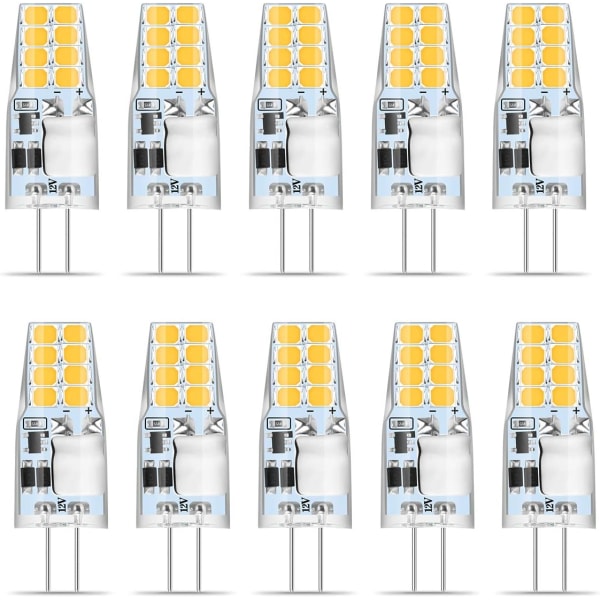 G4 LED varm hvid, 10 G4 LED-pære 12V, 3W varm hvid 3000K 16x 2835 SMD erstatter 35W halogenpære