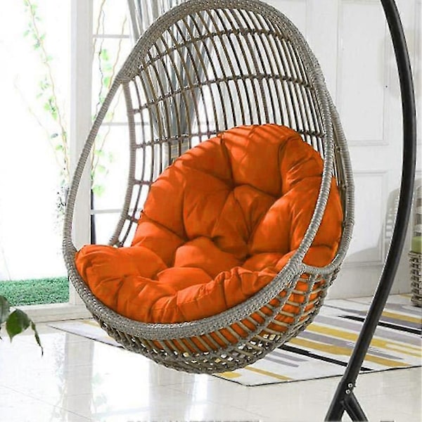 Trädgård Inomhus Hängande Ägg Gunga Hängmatta Stol Sits Tjock Vadderad Kudde Kuddar (inklusive Endast Sittdyna) Orange Custom Size Weight