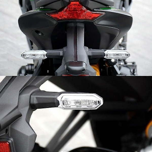 För Kawasaki Z125 / Pro Z250 Z250SL Z300 Z400 Blinkers Fram & Bak LED-ljus Shift Bakljus Blinker Motorcykelindikator (Klar Skal) Rensa Skal