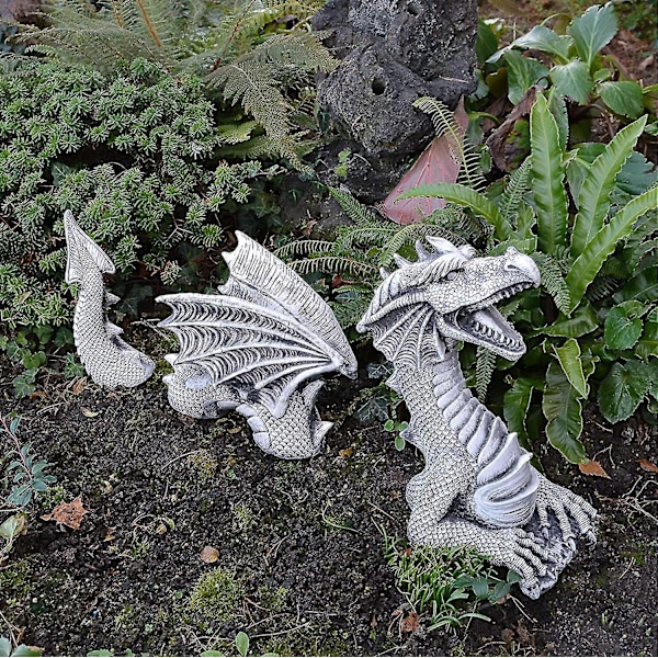 Hagedekorasjon Drage Resin Gotisk Hagestatuer Skulpturer Dyrefigurer Dyrestatuer Hagefigurer Statuedekorasjon Lykkedrage Hagefigur