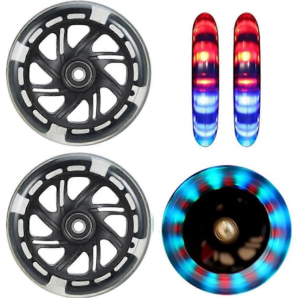 120 mm Scooterhjul - 2 Stycken 120 mm LED Scooter Ersättningshjul med ABEC-9 Kullager - 120 mm Starkt Blinkande LED SZRH A-F 5 5