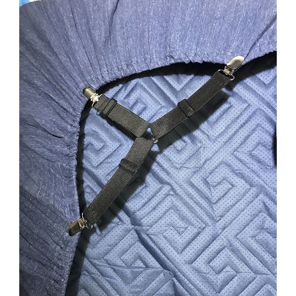 Sengespenne, 8 stk. justerbare trekant elastiske opphengsstropper Gripper Holder Stropper Klips