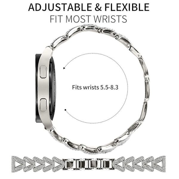 Vridbar armband i zinklegering med strassdekoration för TicWatch 2 Style D