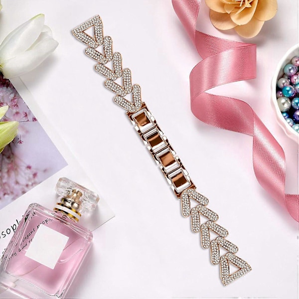 Sinklegering Tvunnet Klokkereim Rhinestone Dekor for Honor MagicWatch 2 42mm Klokkerem Style D