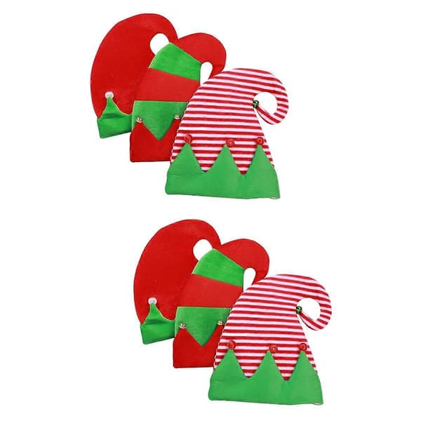 Juleklokkehatter 6 stk. trendy hodeplagg for festlig dekorasjonstilbehør