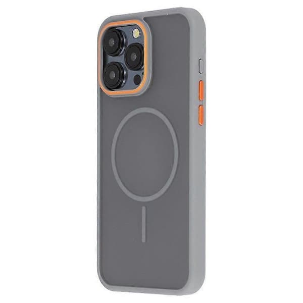 Magnetisk skal til iPhone 14 Pro Max, Skin Touch TPU + PC Bagside (Grå)