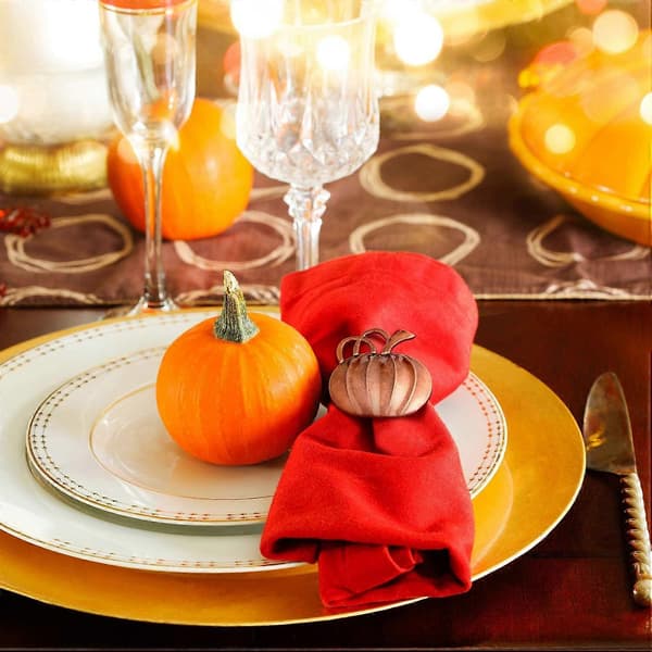 Pumpaservettringar Thanksgiving Halloween Servettringar Höst Servettringar Pumpa Middagsbordsringar 6 st