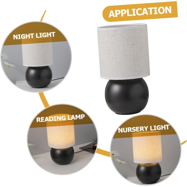 Svamp bordslampa veckad lampskärm dekorativ bordslampa mini glaslampa tygskärm liten nattduksbord skrivbordslampa keramik sänglampa