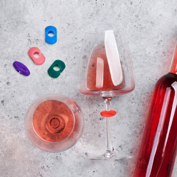 Vinglas Charms Markers Silikon Drink Markers för vinglas Champagne Flutes Cocktails, Martinis