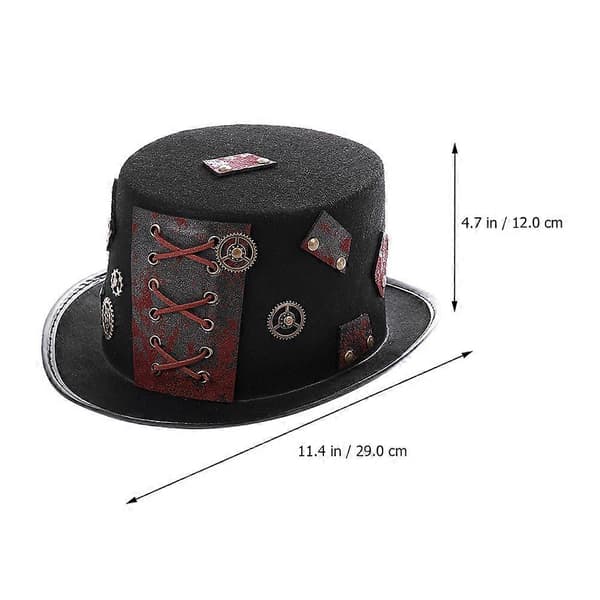 Hodeplagg i punkstil Halloween-hodeplagg for cosplay 2 stk svarte hatter