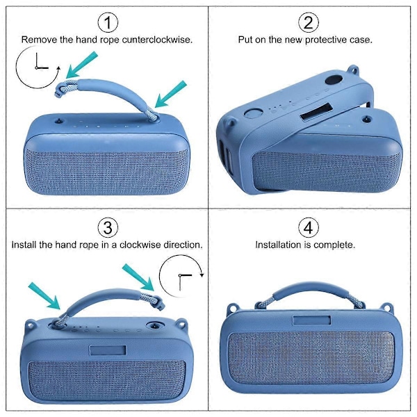Silikonhåndtak Deksel Erstatning for SoundLink Max Bluetooth Bærbar Høyttaler Blå