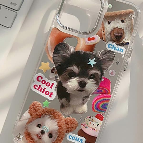 Sød hvalpespejl iPhone 14 Pro cover