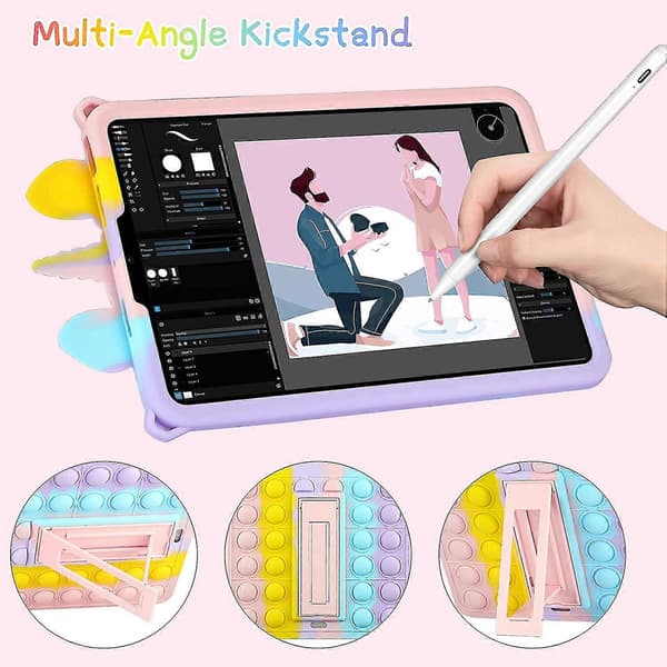 Rainbow Unicorn Case Protective Case Compatible With Ipad Mini 6th Generation 8.3 Inch With Stand Heavy Duty Shockproof