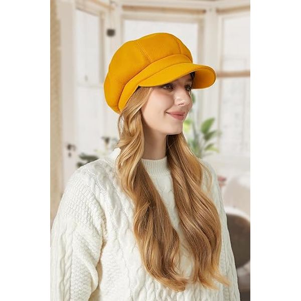 Dame Beret Newsboy Hat Fransk Uld Cap Klassisk Efterår Forår Vinter