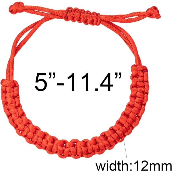 Handgjorda buddhistiska strängarmband för kvinnor män pojkar flickor, tibetanskt justerbart vävt reparmband, rött och svart, 2 eller 6 st/ set