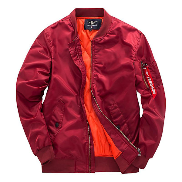 Herre Ma1 Jakke Vinter Udendørs Tyk Kvalitets Nylon Amerikansk Militær Uniform Aviator Unisex Frakke Herre Bomber Flyverjakke red M