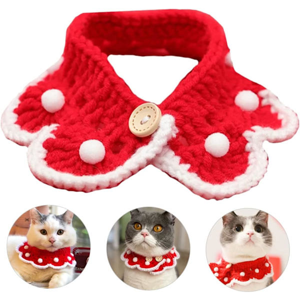 1 st husdjursscarf pojkar haklappar flickor presenter halsband katt halsband hundhalsduk husdjurshalsduk halsduk höstkläder stickning - L 30-35cm