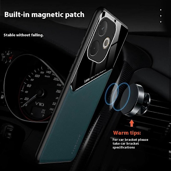För Oppo A5 Pro 5G Skal Läderbelagd PC + TPU Telefon Baksida - Grön Multicolor Blue