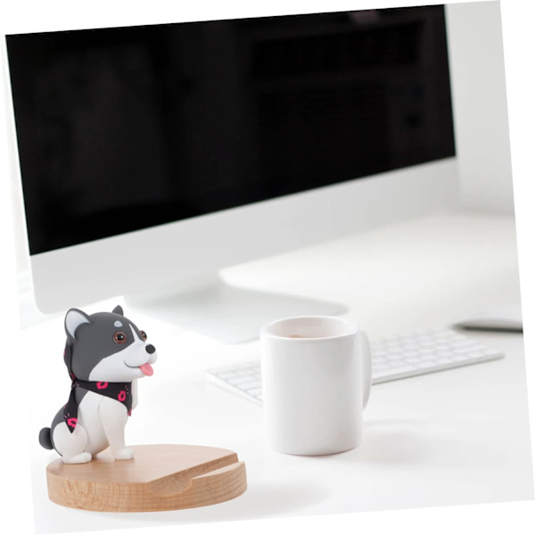 Stykker af træ, søde bil mobilholder stativ til telefon model dock gaver design træ celle skrivebord tegneserie dyr figur indretning i skrivebordstop