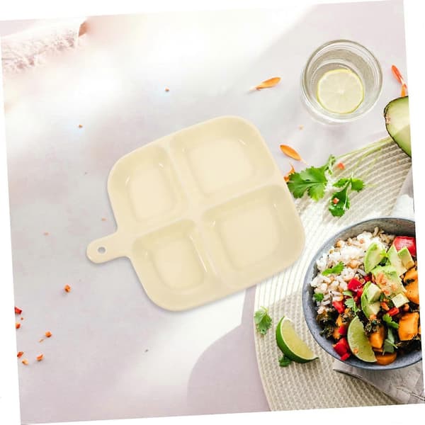 Hvidløgshakker Køkken Organizer Bakke med Multi-Rum Pladsbesparende Design i Beige