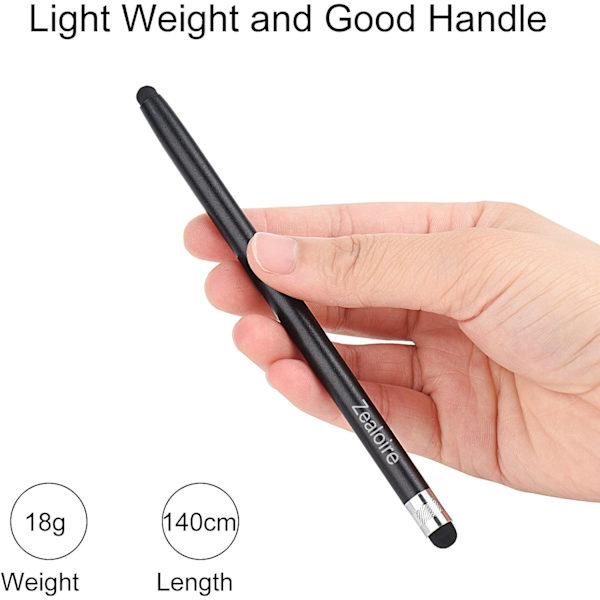 Stylus til touchskærm (2 stk.), følsom kapacitiv stylus 2 i 1 touchskærm pen til iPad iPhone tablet Samsung Galaxy alle universelle touch-enheder