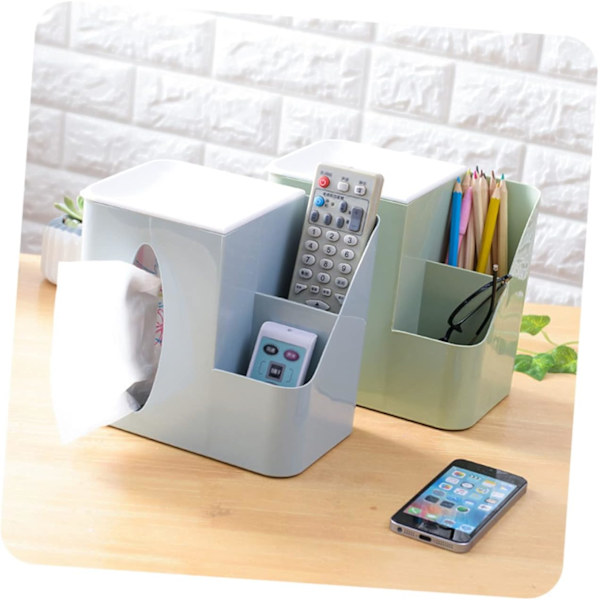 Multifunktionel Tissue Box Firkant Tissue Box Dekorativ Papir Håndklædeholder Pen Blyantbeholder Bilboks Dæksel Etui til Papirhåndklæder