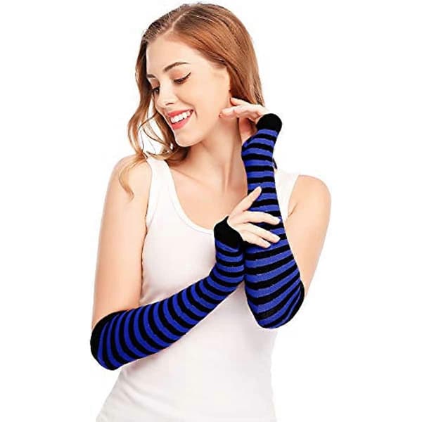 Punk Gothic Rock Lange Armvarmere Fingerløse Handsker