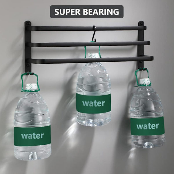 Vægmonteret håndklædeholder i aluminium - 3 lag - vandtæt - sort - 30 cm - til badeværelse, køkken, badeværelse - 30 cm