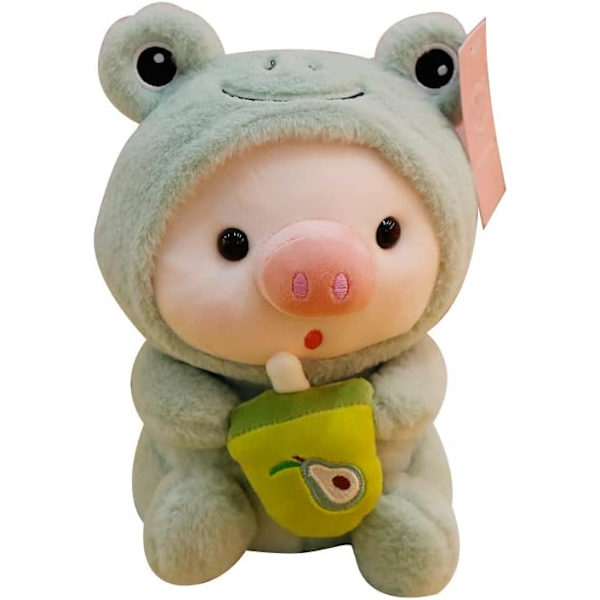 Sød Boba Pig Plys Legetøj, Sengekammerat 9.8\" Plys Legetøj, Blødt Stoppet Dyr Plys. (Grøn)