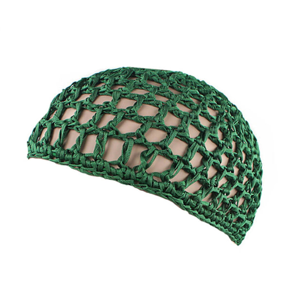 Hårnet i mesh Hæklet hue Fiskenet Hårnet Snood Betræk Ornament til Søvn Green