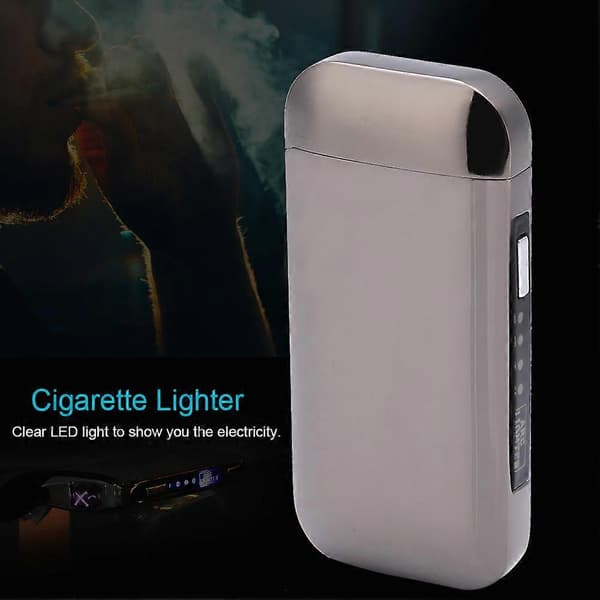 Portable USB Rechargeable Electric Arc Lighter, Flameless, Windproof Cigarette Lighter (Black)