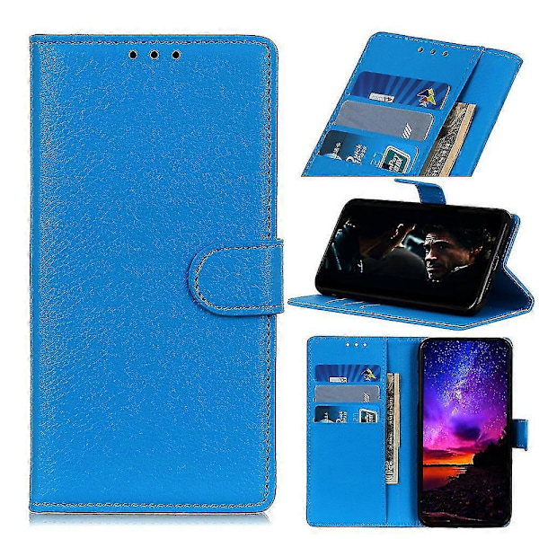 Litchi Skin Classics Plånboksfodral Ställ Läder Flip Cover För Iphone Se (2020)/se (2022)/7/8 4.7 Tum Blue