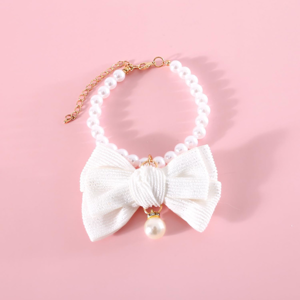 3 kappaletta koiran helminauha Fancy Pearls -korut isolla rusetilla Charmin suloinen hääpanta Tyttöasu Asusteet (Medium)